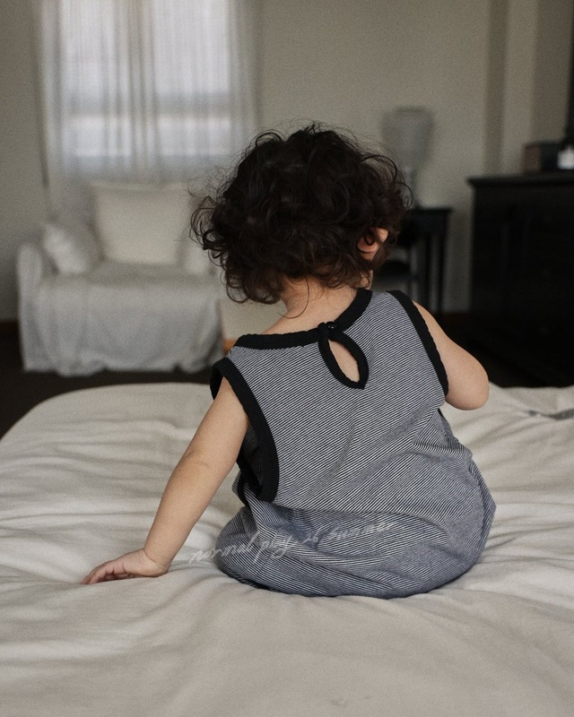 《予約》送料無料【normal play】Soft Stripe Baby Suit