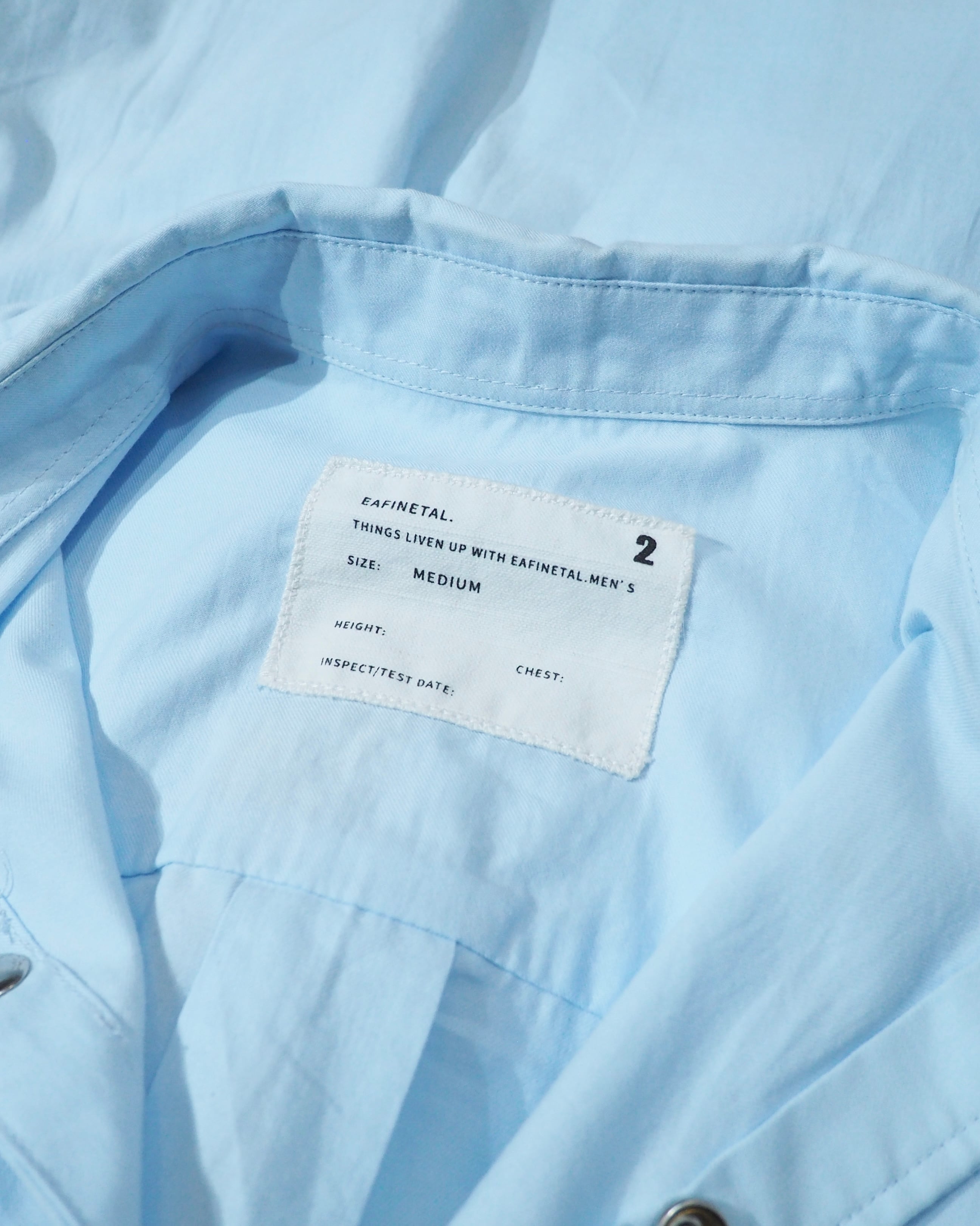 " EAFINETAL " Knit Docking Over silhouette Light Blue shirt