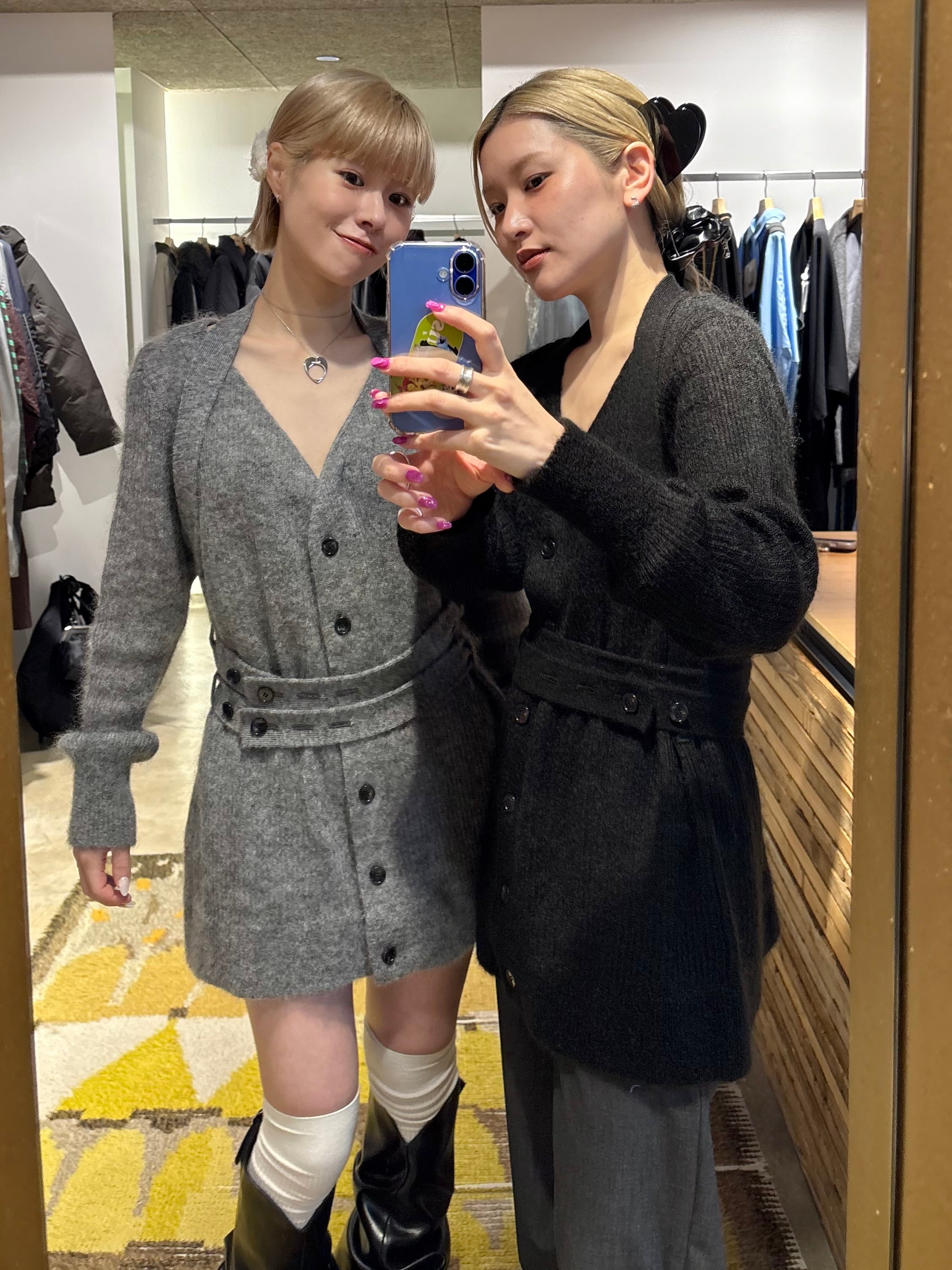 25AW】FETICO フェティコ / Mohair knit belted cardigan