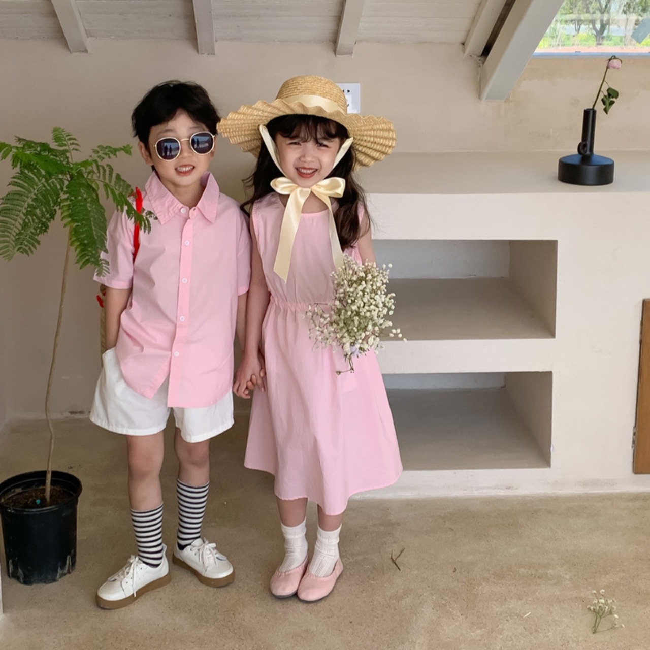 夏キャンディーピンクリンクコーデ