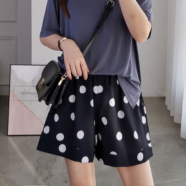 ボトムス レディース パンツ ショートパンツ ドット ハーフパンツ レトロ クラシカル シック フェミニン きれいめカジュアル 夏 春 Pn 0215 Y Happy Orurea ハッピーオルレア