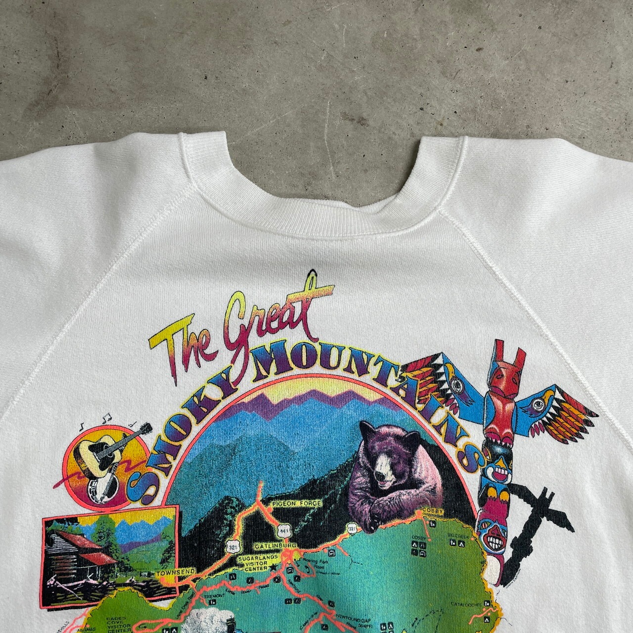 90年代 USA製 THE GREAT SMOKY MOUNTAIN プリント スウェットシャツ 
