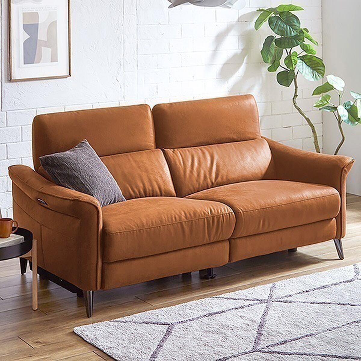 2人掛け レーザーファブリック 電動リクライニングソファ【Julio-フリオ-】