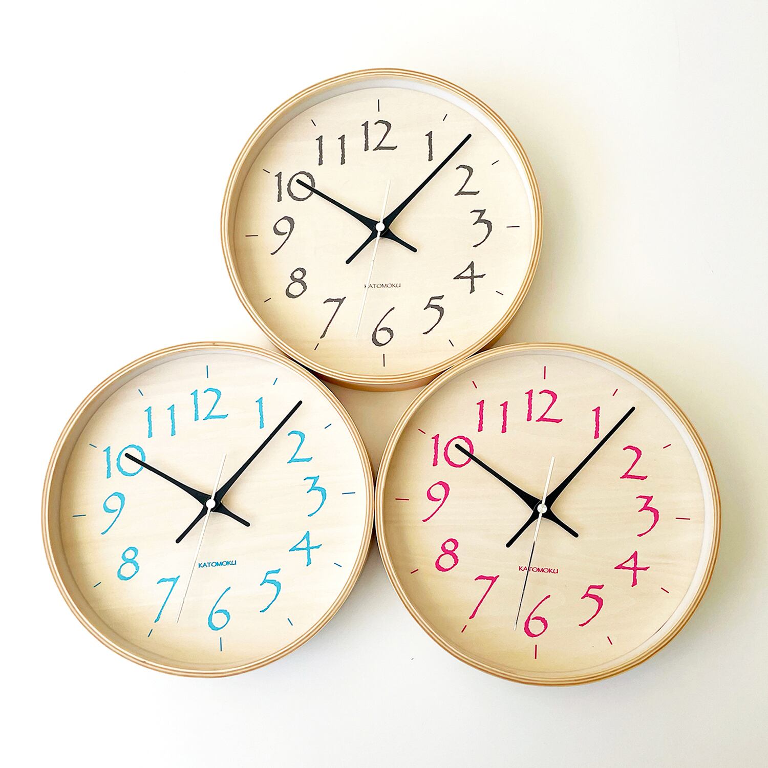 KATOMOKU plywood clock 21 ブラック km-120BK 掛け時計 | 加藤木工