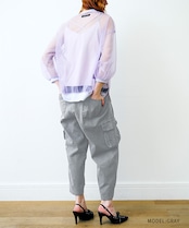 サイドペイントクロップドカーゴパンツ (GRAY) CQ-46003