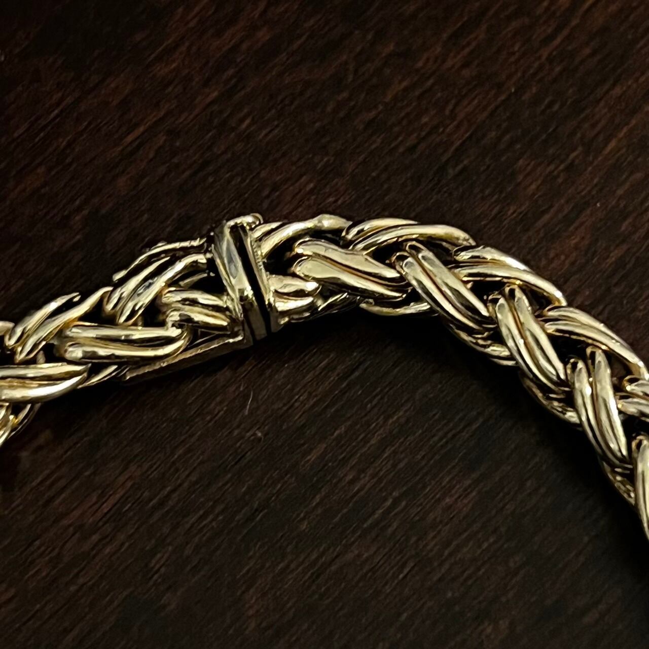 VINTAGE TIFFANY & CO. 14K Gold Braid Wide Bracelet | ヴィンテージ