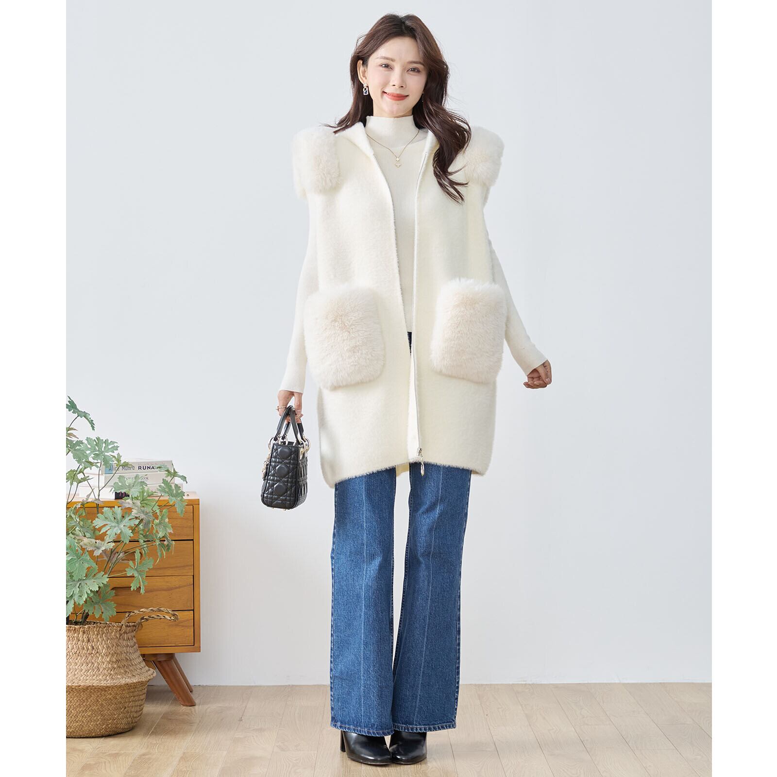 【M〜L】エコファー付きベスト(N35-022B)