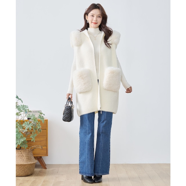 【M〜L】エコファー付きベスト(N35-022B)