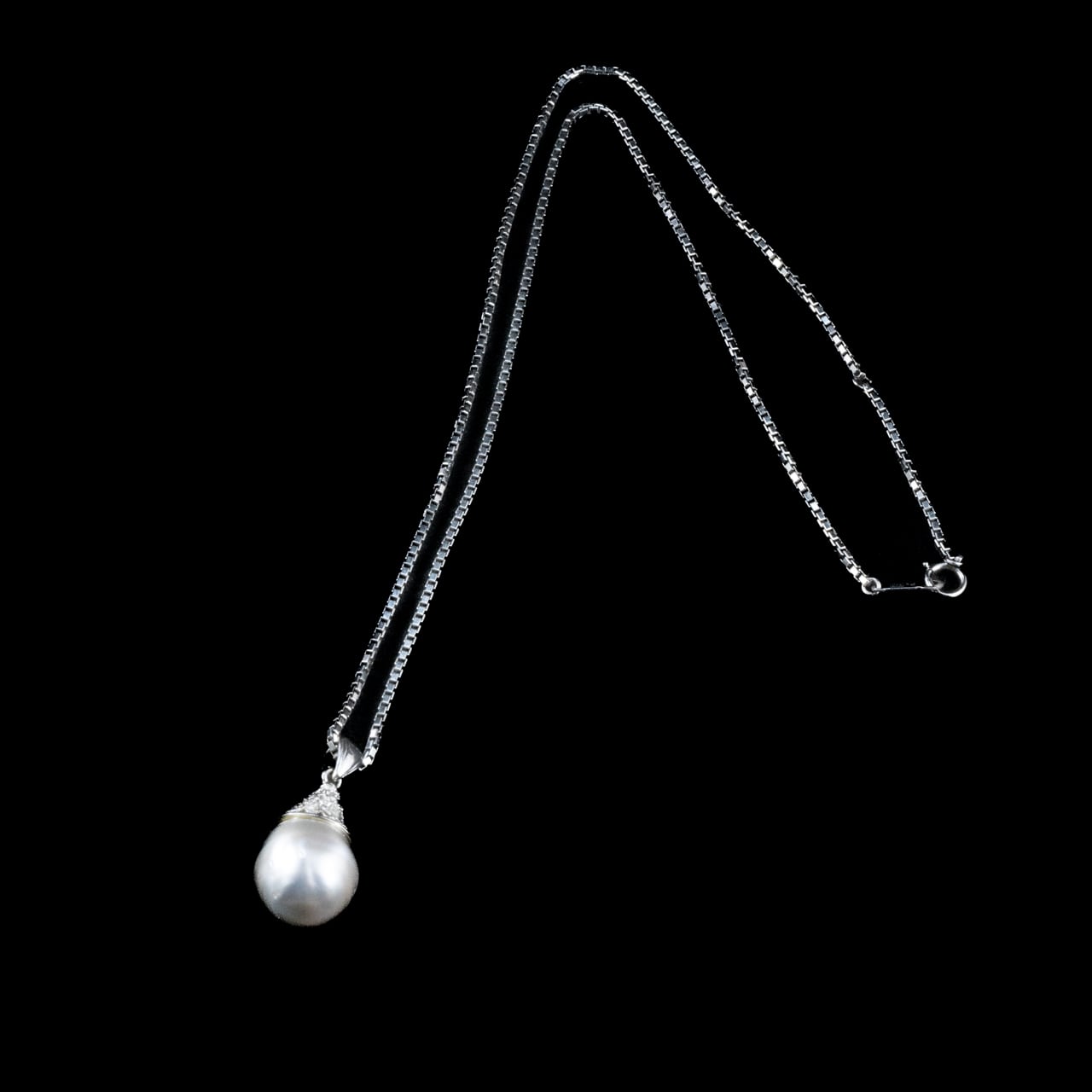 黒蝶真珠 バロックパール Pt850 / Pt900 TOP ダイヤ MOP00291