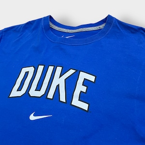 【NIKE】カレッジロゴ DUKE デューク大学 ロンT ロングTシャツ 長袖Tシャツ ロゴ プリント スウッシュ X-LARGE ビッグサイズ ブルー ナイキ US古着