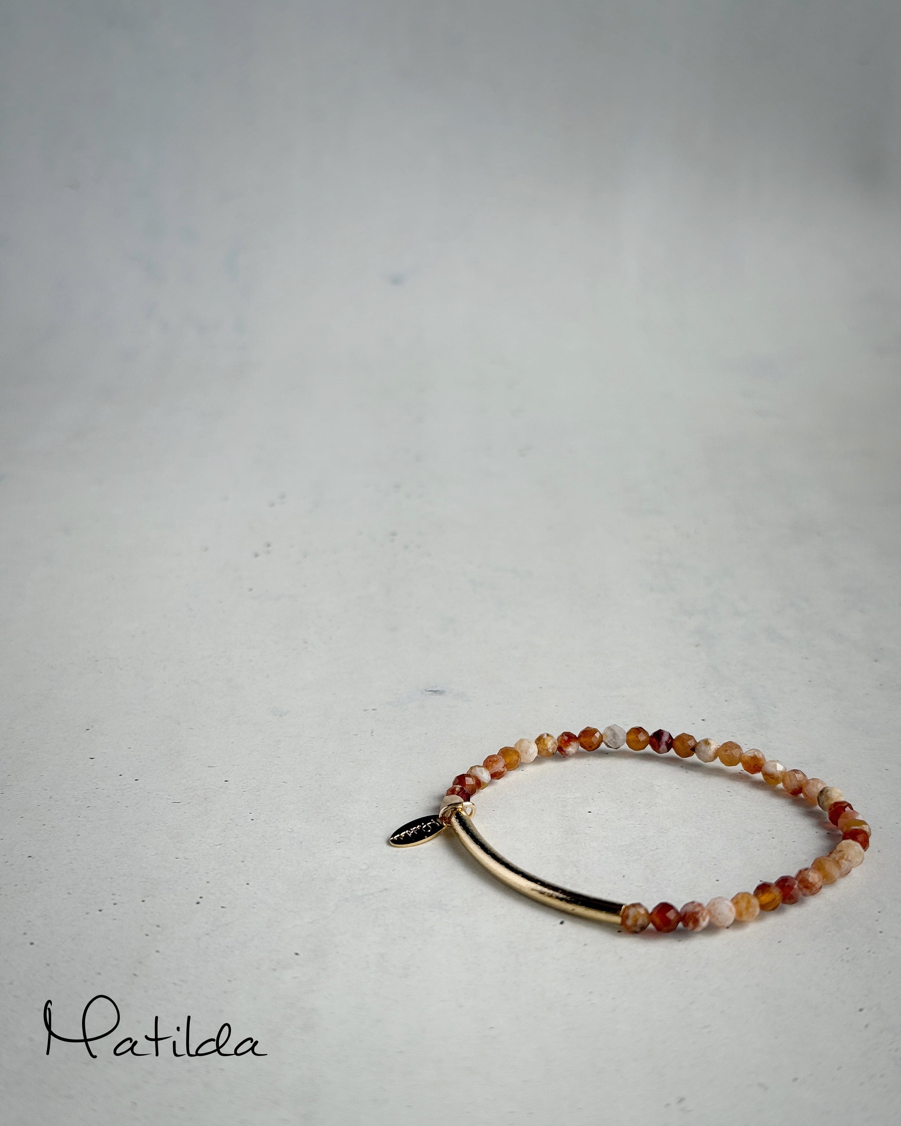 【再販】Tube & stone bracelet(ブランデーオパール)