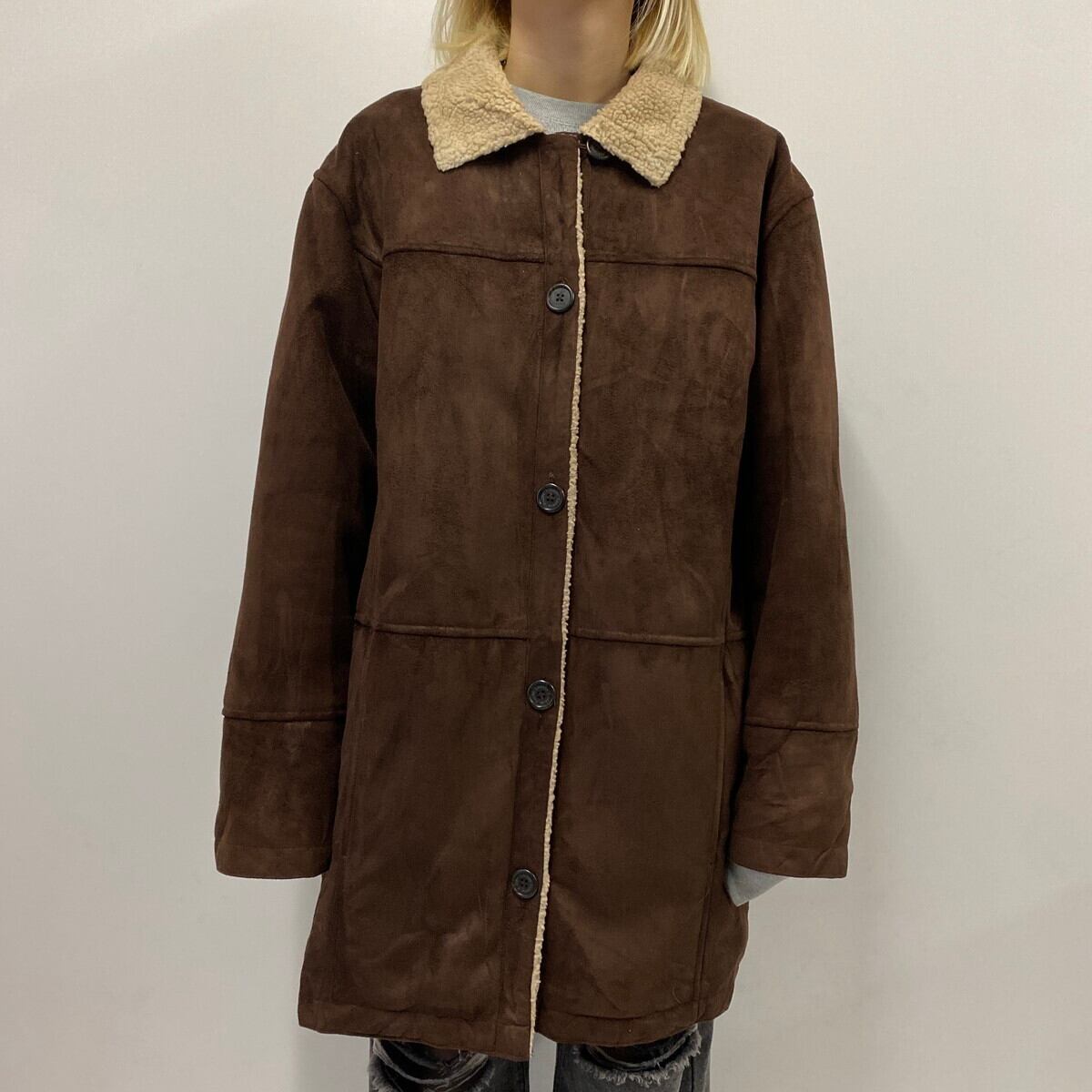 LAUREN ラルフローレン フェイクムートン ランチコート レディース 1X 