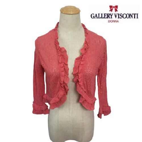 ギャラリービスコンティ 新品 かわいいカーディガン ピンク M ビスコンティ2 大人かわいい服 1222121