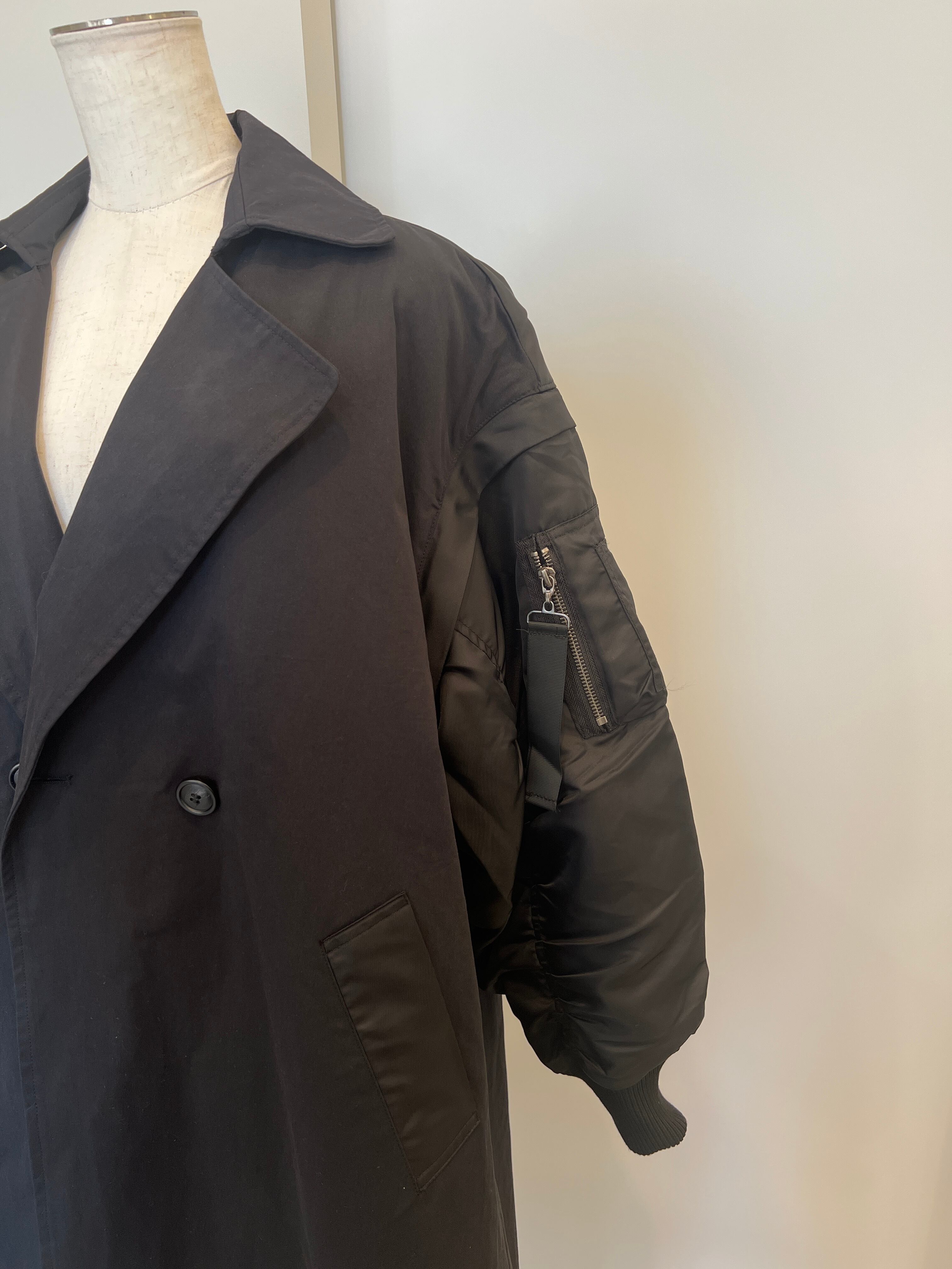 【SELECT】MA-1スリーブビッグカラーロングコート 24-0187