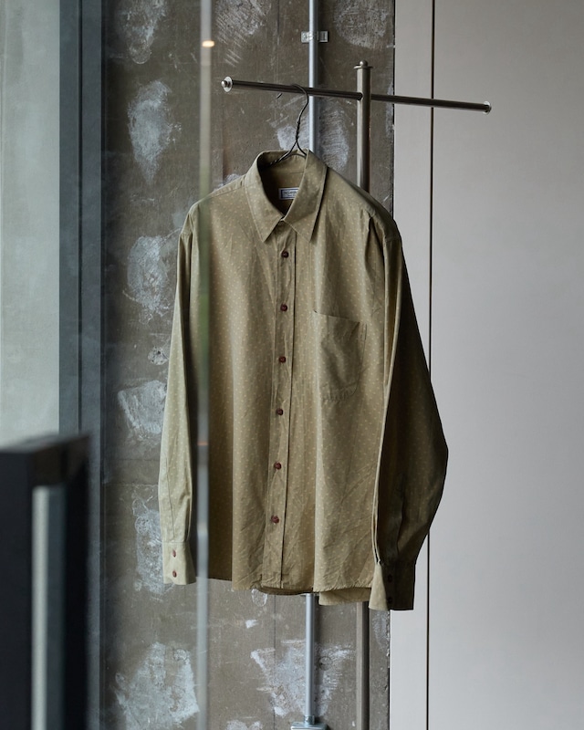 “Yves Saint Laurent” geometric dobby pattern shirt / From FRANCE