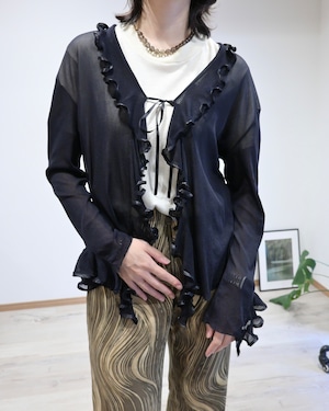FRILL SHEER CARDIGAN