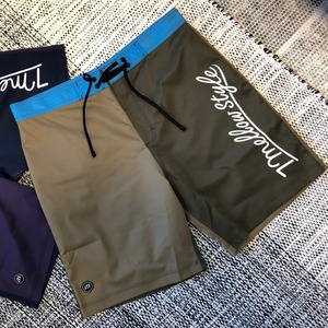 Original surf board shorts　ボードショーツ/ 水着 / ライトブルー&オリーブ