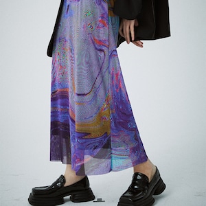 ビーム光線調のpurpleグラデーションskirt(B-034)