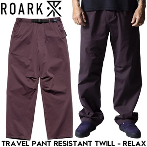 ROARK ロアーク TRAVEL PANT RESISTANT TWILL - RELAX パンツ ストレッチ リラックス RPJ1153-DBG 26SP 日本代理店正規品