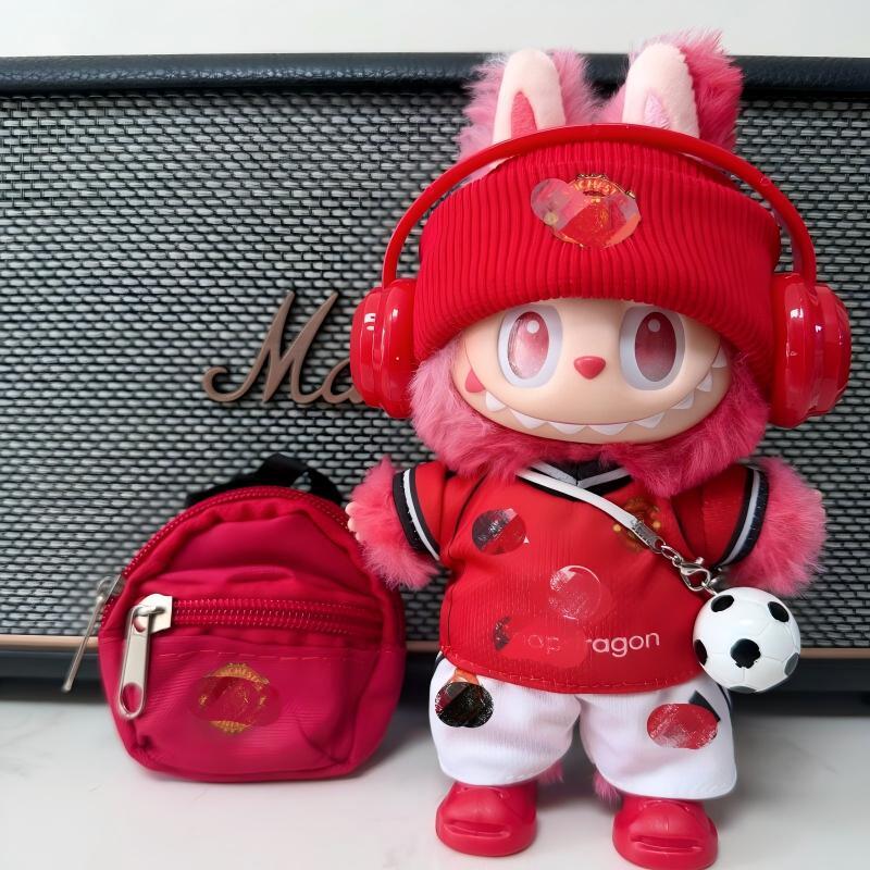 Labubu 1-3世代用 サッカー トップス+パンツ+帽子+靴+ボールチャーム+