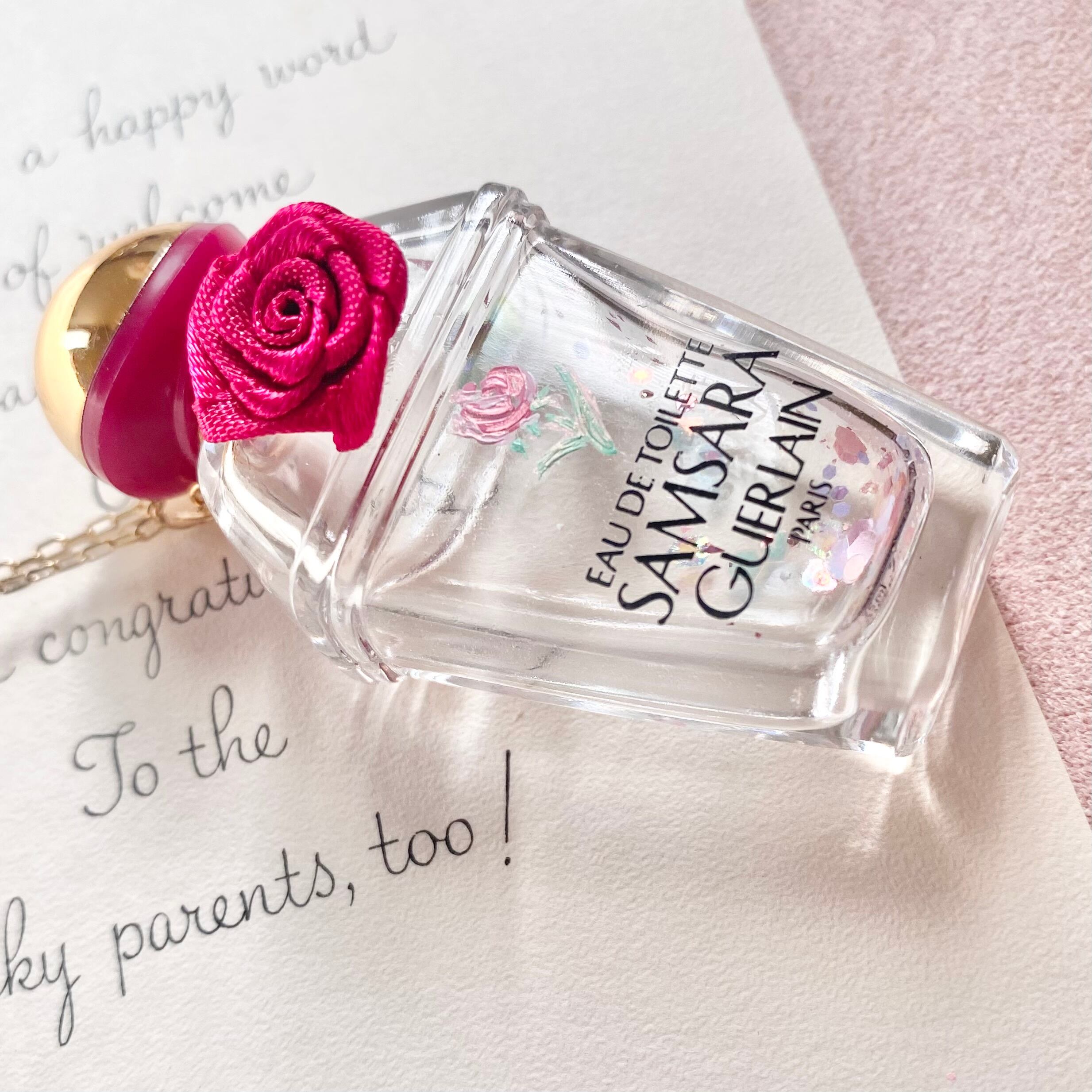 (レッドベルバラ)Hand painted perfume neckless ペイント香水瓶ネックレス