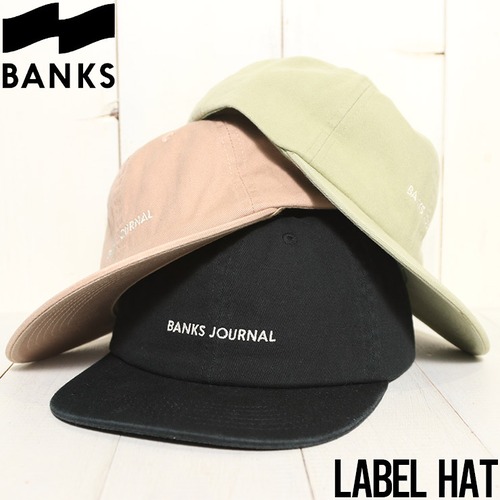 スナップバックキャップ 帽子 BANKS バンクス LABEL HAT HA0150BLK