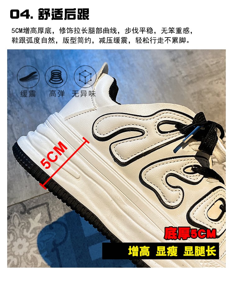 靴レディース2022年春新しいレースアップ厚底滑り止めネットレッド