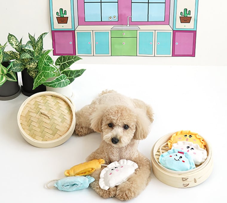 gyoza play toy / ペット 犬 おもちゃ 知育玩具 ノーズワーク おやつ隠し 可愛い わんちゃん おもちゃ ストレス解消