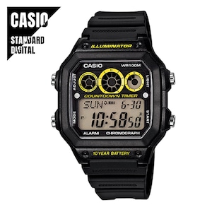 CASIO STANDARD カシオ スタンダード デジタル ブラック AE-1300WH-1A 腕時計 メンズ レディース サッカー 審判 レフェリー メール便送料無料