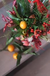 【数量限定】お正月アレンジメント (シンプル竹筒タイプ)