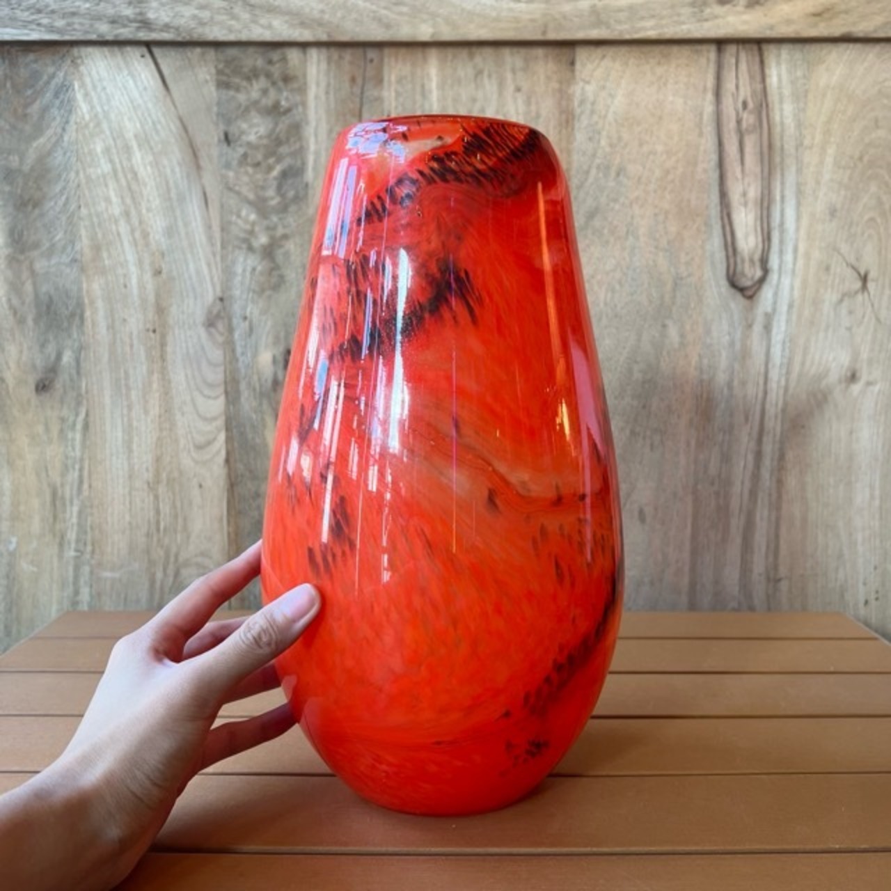 GLASS VASE　CIELO ORANGE　L　フラワーベース　　生花　ドライフラワー　花瓶　花　