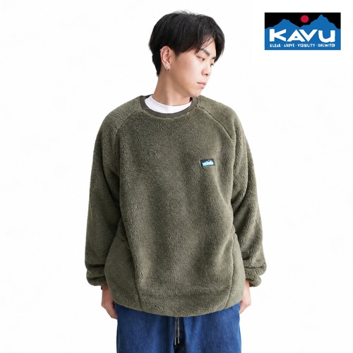 KAVU カブー メンズ シャギークルー フリース ボアスウェット プルオーバー 長袖 ジャパンフィット アウトドア 19822313 OLIVE