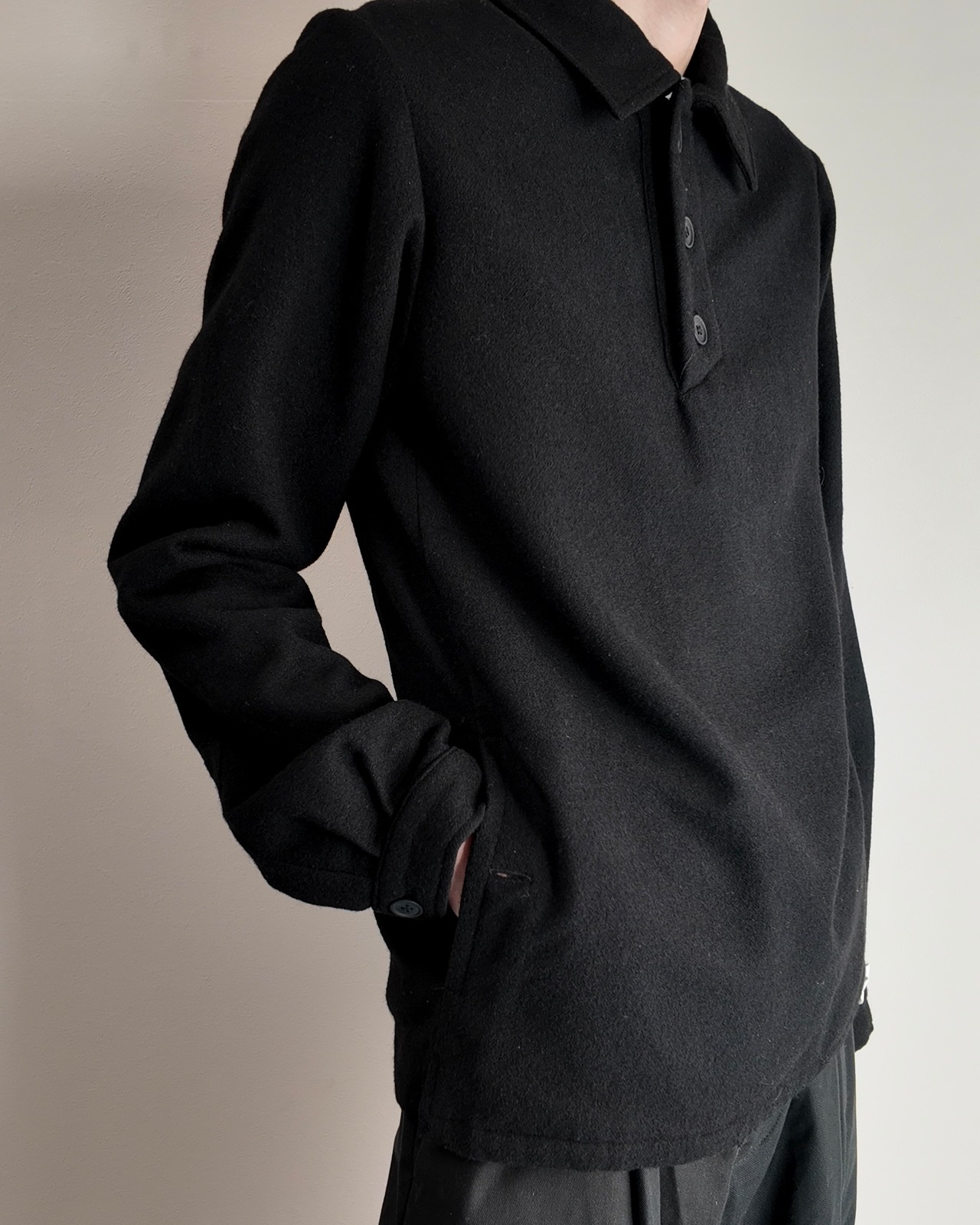 【A.P.C】fleece pull over polo top