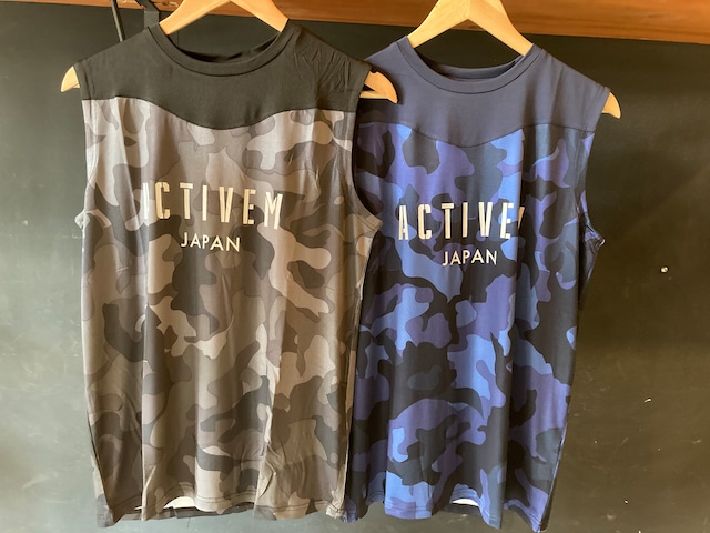 【Active M】ノースリーブシャツ（カモ柄）
