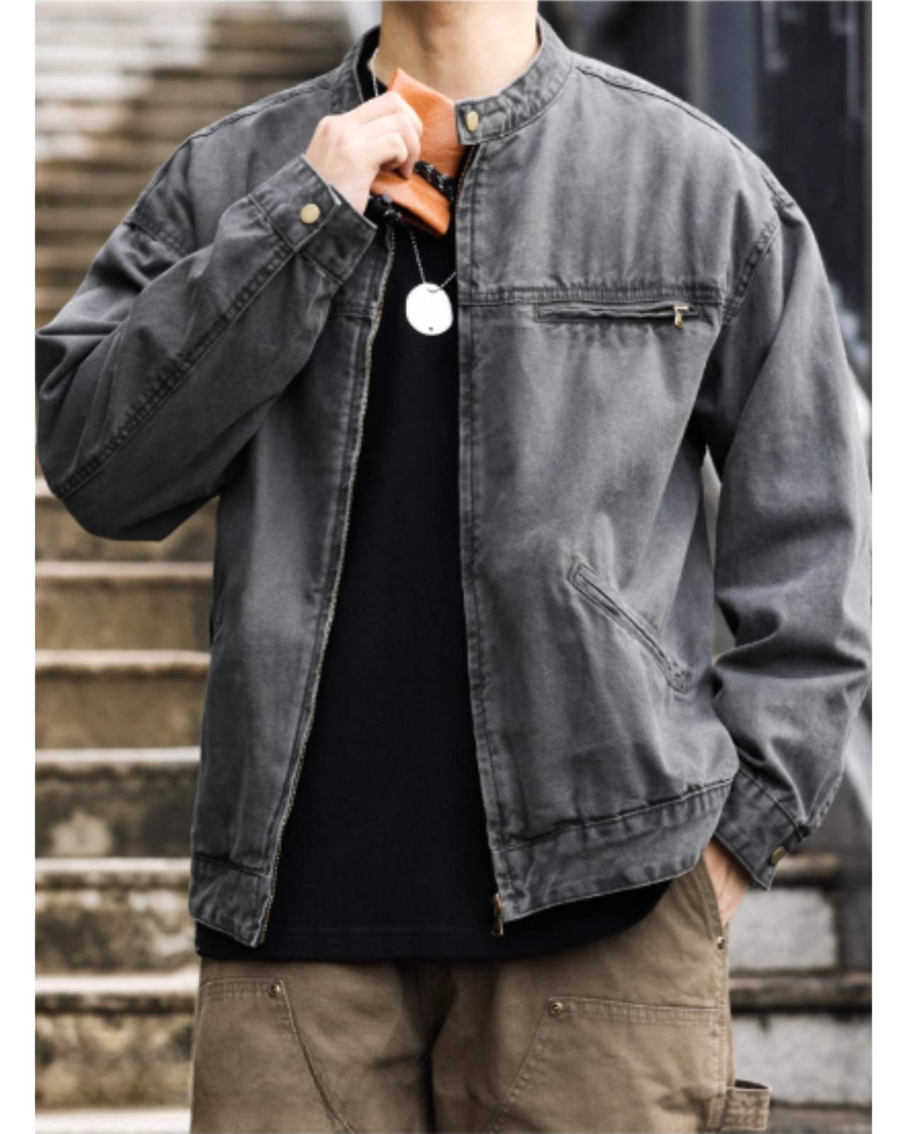 ウォッシュドデニムワークジャケット  TB1642・画像6