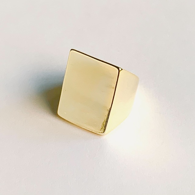 large Square Signet Ring #190 Gold