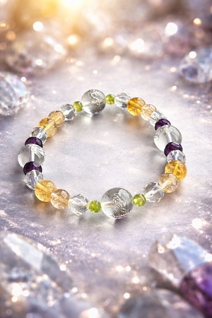 仕事運と金運アップ☆四神・ルチル・シトリンブレス内径18cm 仕事運と金運アップ☆四神・ルチル・シトリンブレス内径18cm