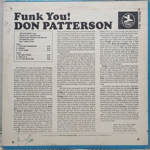 Don Patterson / Funk You! [PR 7613] - 画像2