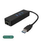 Formosa Japan USB 3.0 HUB ハブ RJ45 有線LAN 1000Mbps アダプター バスパワー ブラック