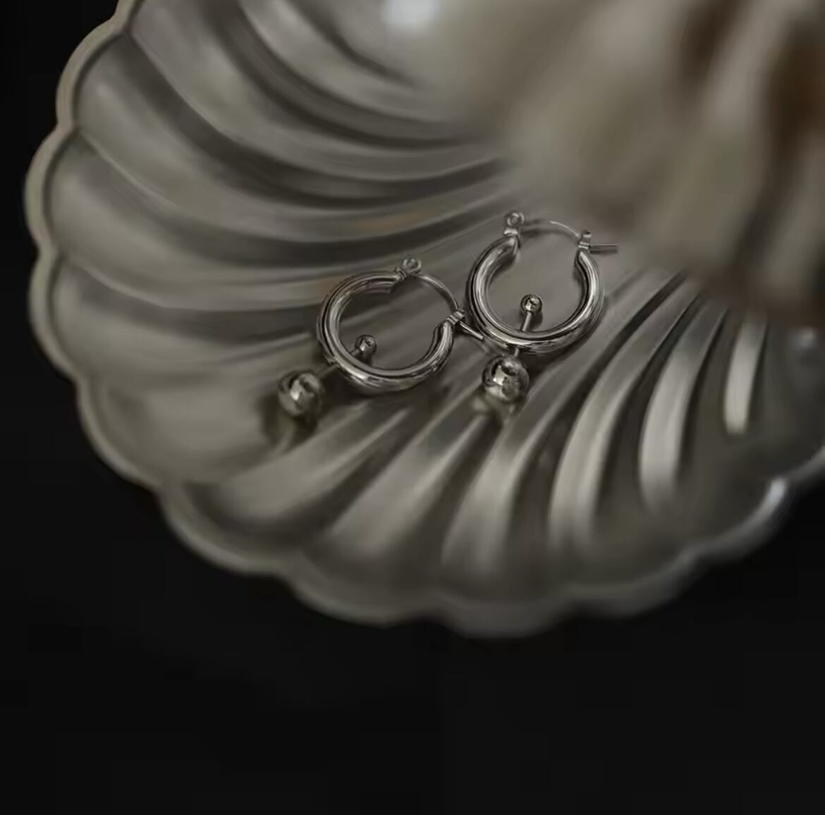 金アレ対応 ボール付きフープピアス(0702)