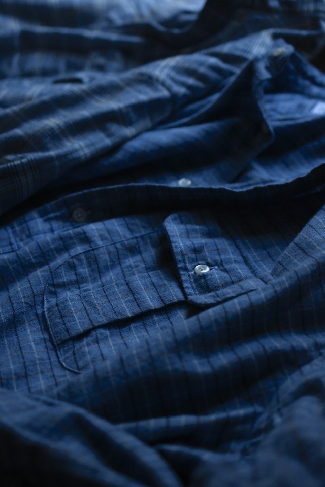 INDIVIDUALIZED SHIRTS / Ex Cotton Casemere pullover shirt (Blue graph check)