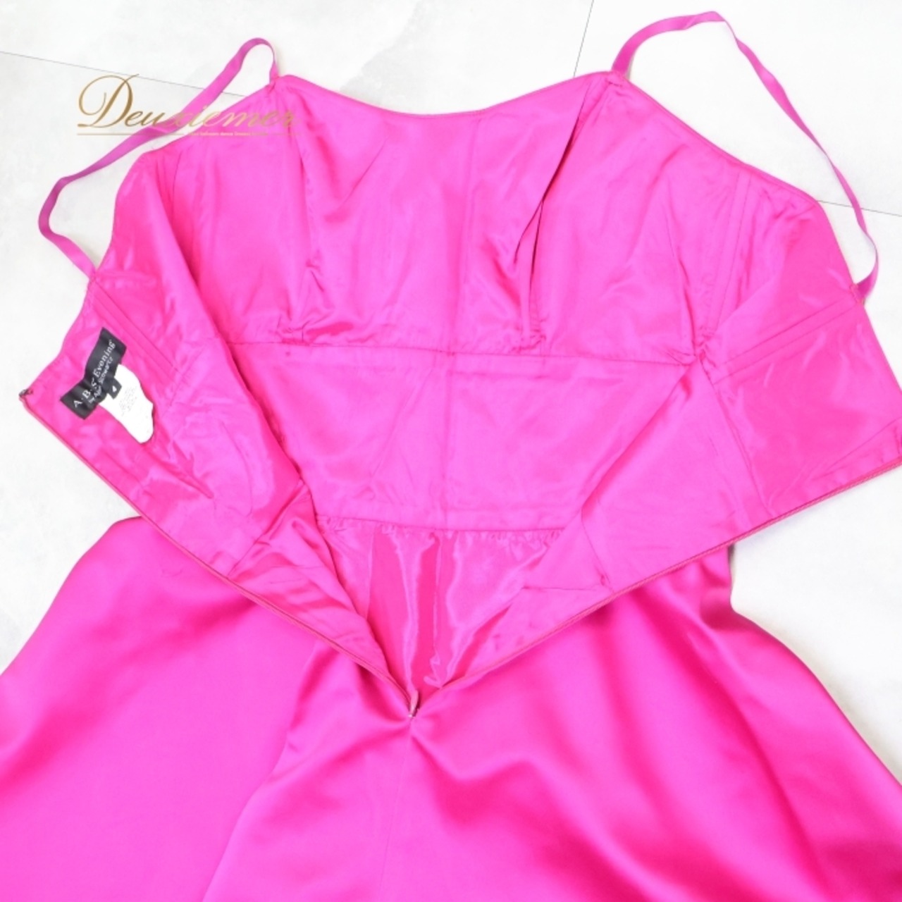 パーティドレス ワンピース ドレス ピンク系 パープル系 A・B・S Evening 発表会 ダンス 舞台 無地 キャミソール 結婚式 二次会 おしゃれ レディース