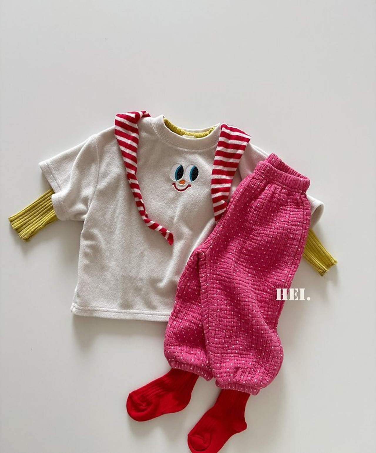韓国子供服 / 26Autumn / 〖取寄〗Hei / いないいないばあTシャツ / キッズ服 / カラフル服 / 秋服 *XS~XL*