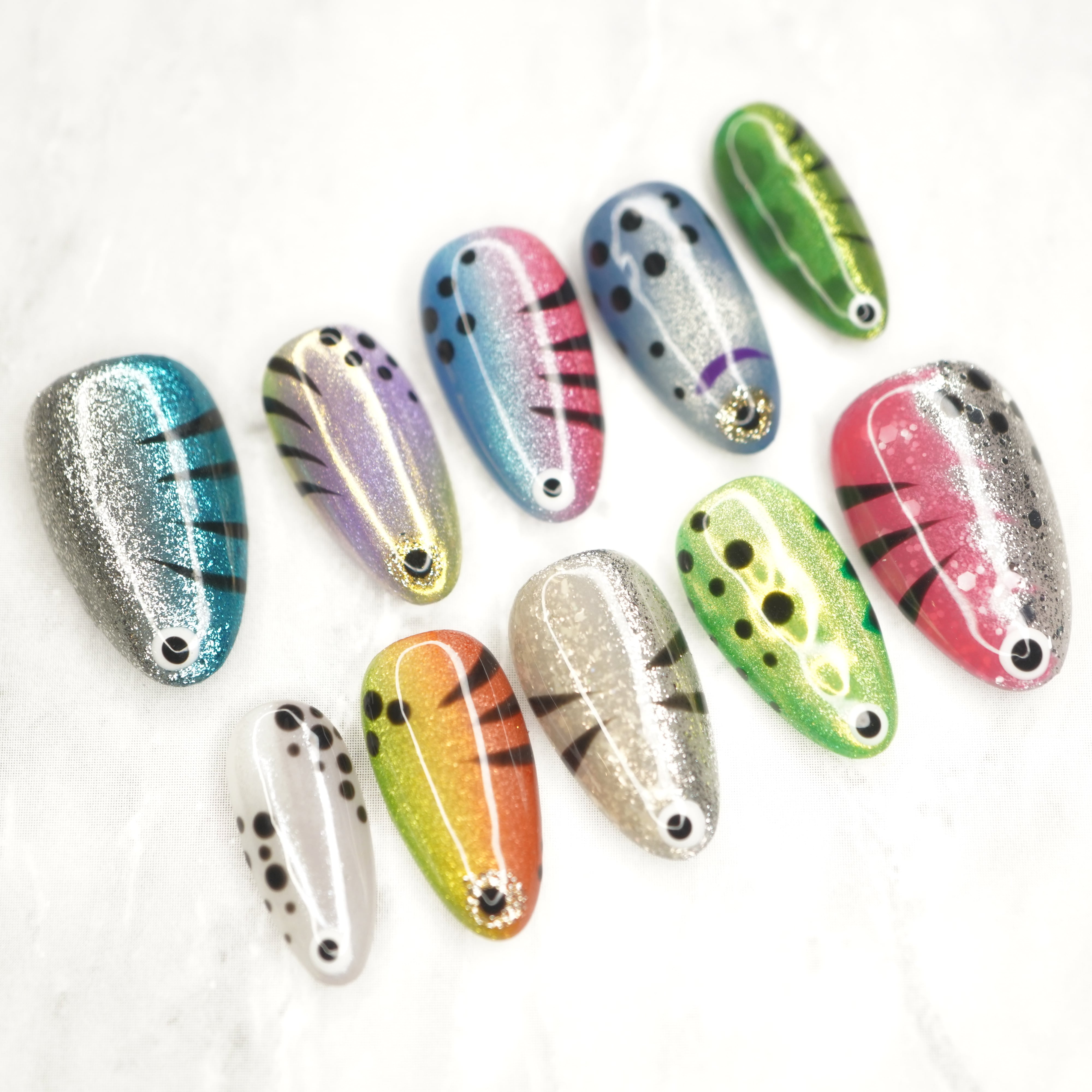 【#575】繰り返し使えるネイルチップ/ミディアム アーモンド/XY144