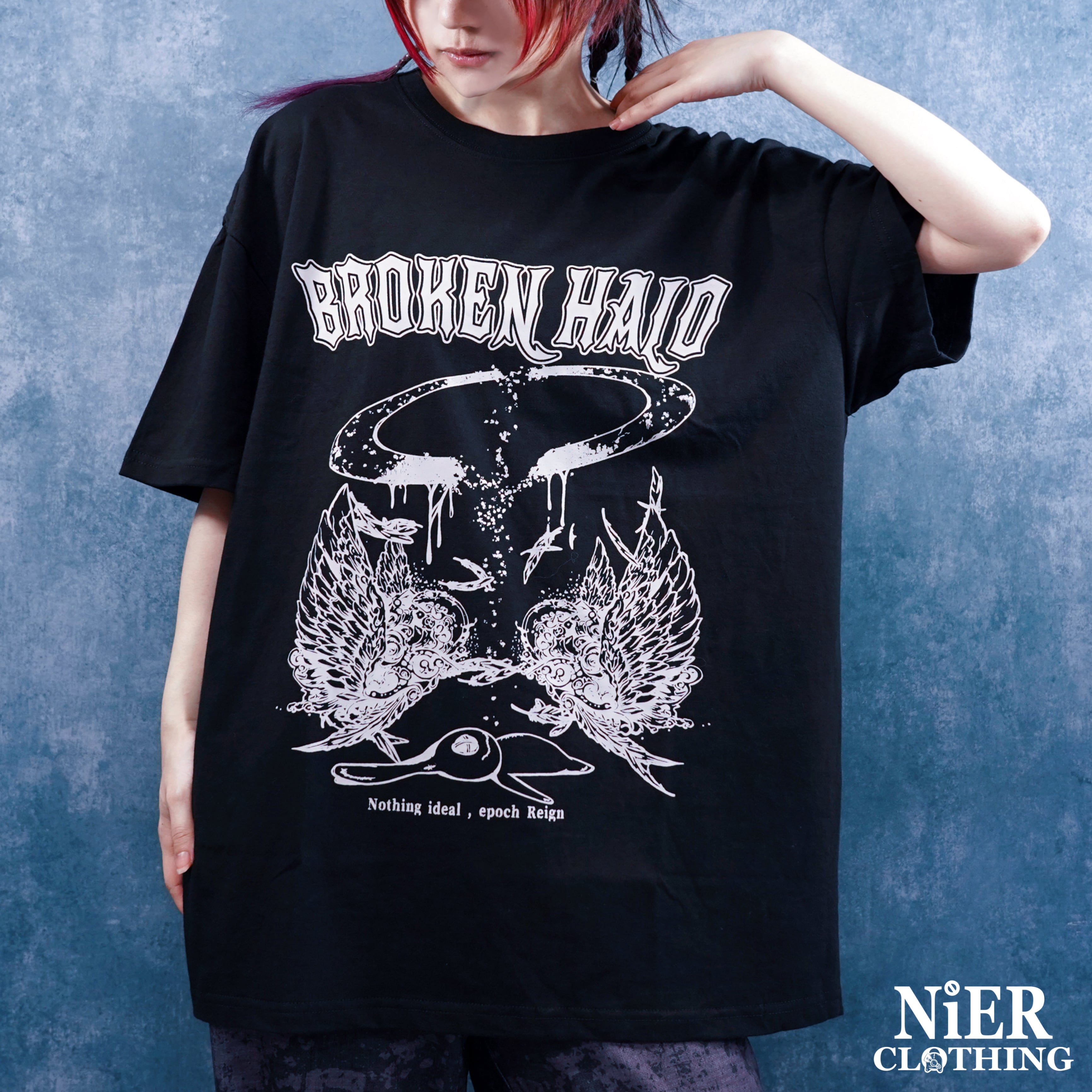 BROKEN HALO COTTON100% T-SHIRT 【BLACK】 | NIER CLOTHING
