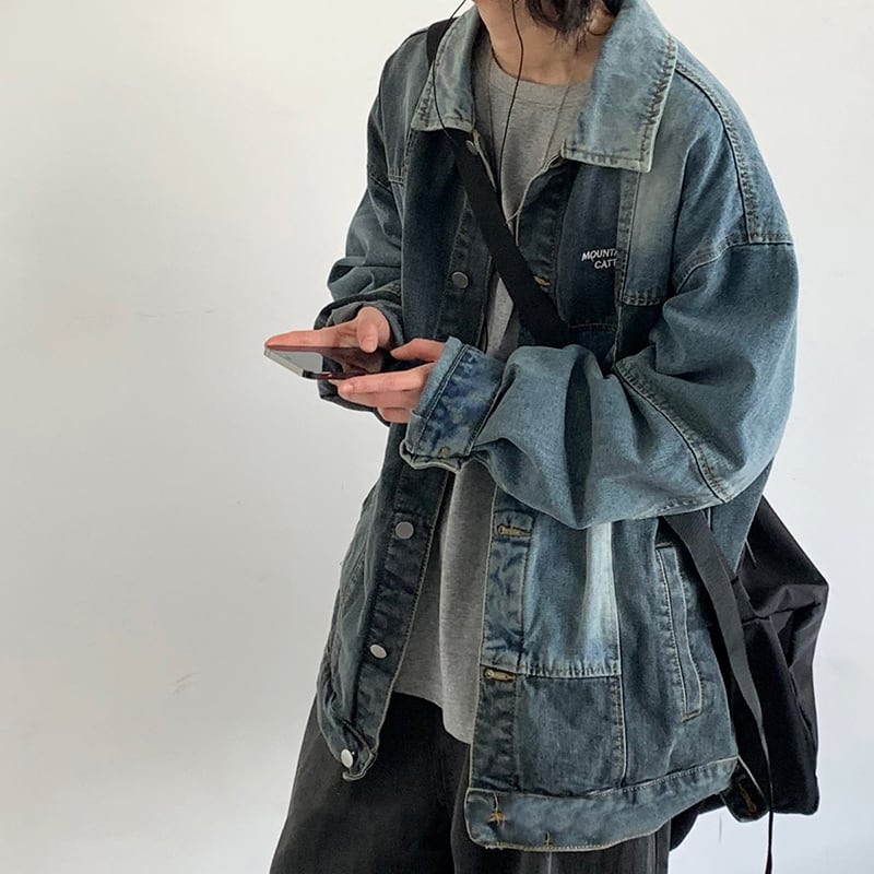 jiwuusカラーマッチングデニムジャケット | mblueshop