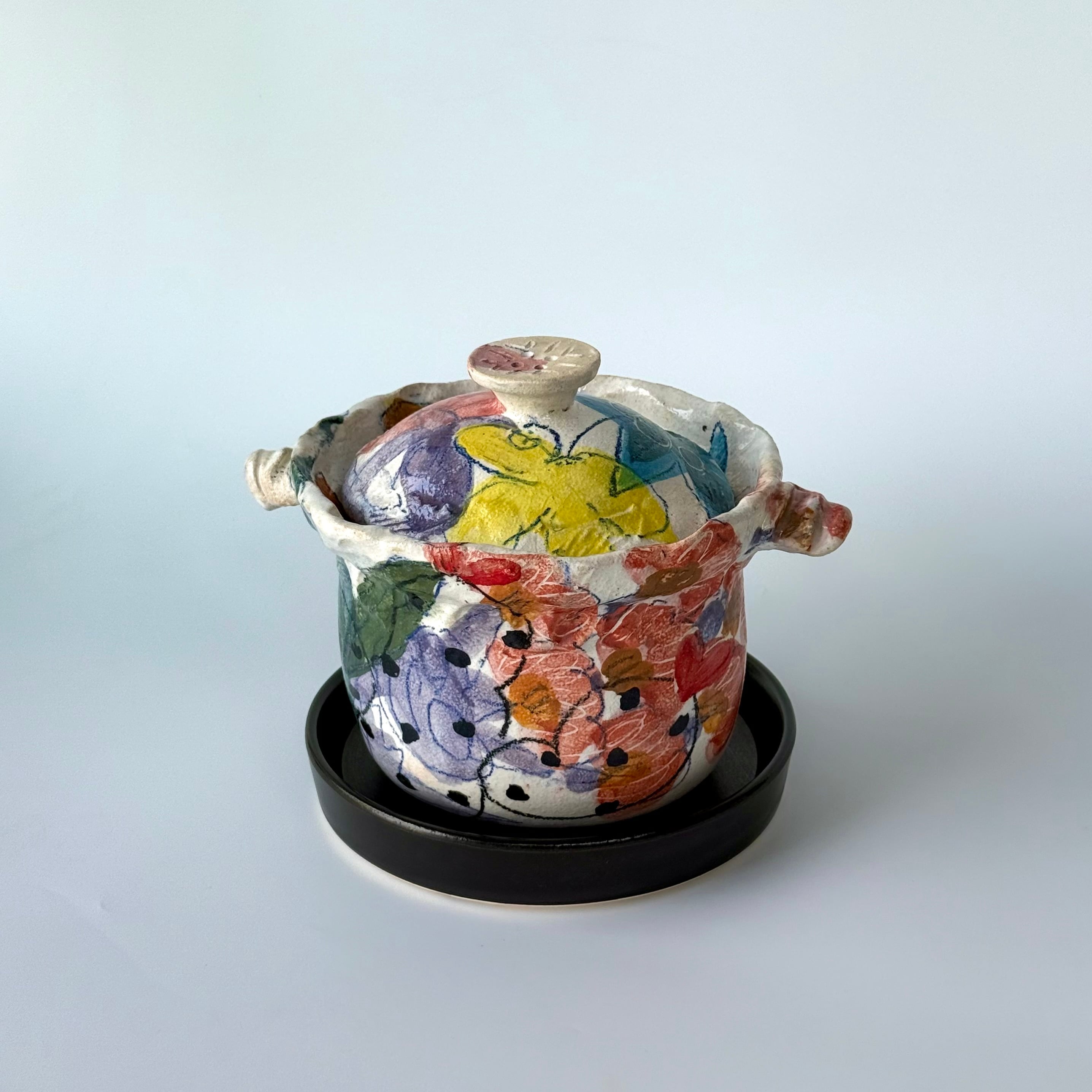 伊集院真理子 土鍋 1.5合サイズ トロピカル柄 | Lotus roots(ロータス