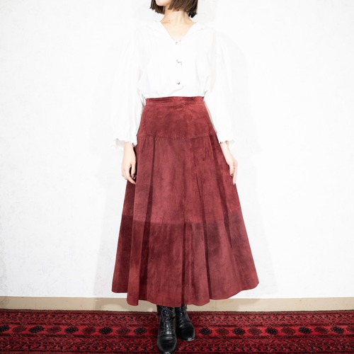 USA VINTAGE JH Collectibles LEATHER DESIGN LONG SKIRT/アメリカ古着レザーデザインロングスカート