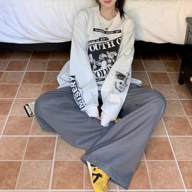 フォトコラージュプリントロングスリーブTシャツ 1col   R01857