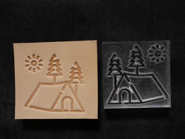 【アクリル刻印】キャンプ　テント　レザークラフト用